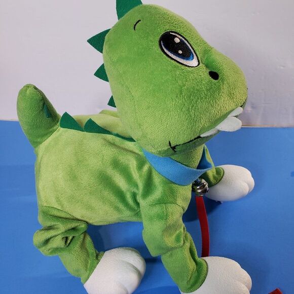Ganz Peppy Pets Green Dinosaur Walking Plush Animal Pull Toy Go Where You Go - Picture 3 of 11